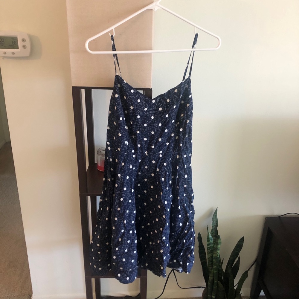 v-neck polka dot skater dress